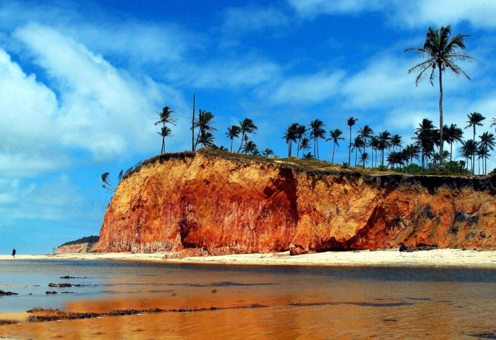 Paraiso Da Falesia Em Cumuruxatiba Com Vista Excepcional Para O Mar Villa Bagian luar foto