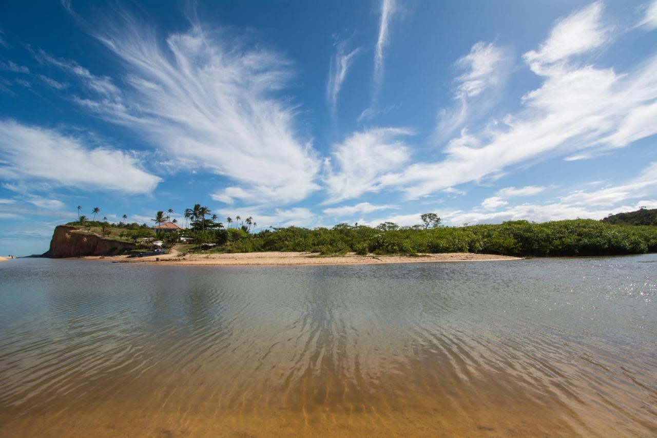 Paraiso Da Falesia Em Cumuruxatiba Com Vista Excepcional Para O Mar Villa Bagian luar foto